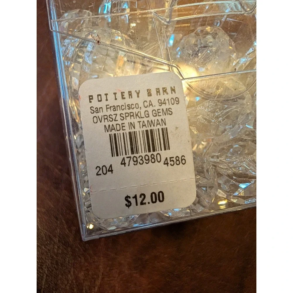 Pottery Barn Clear Decorative Multi Shape Size Holiday Sparkle Gems 10oz